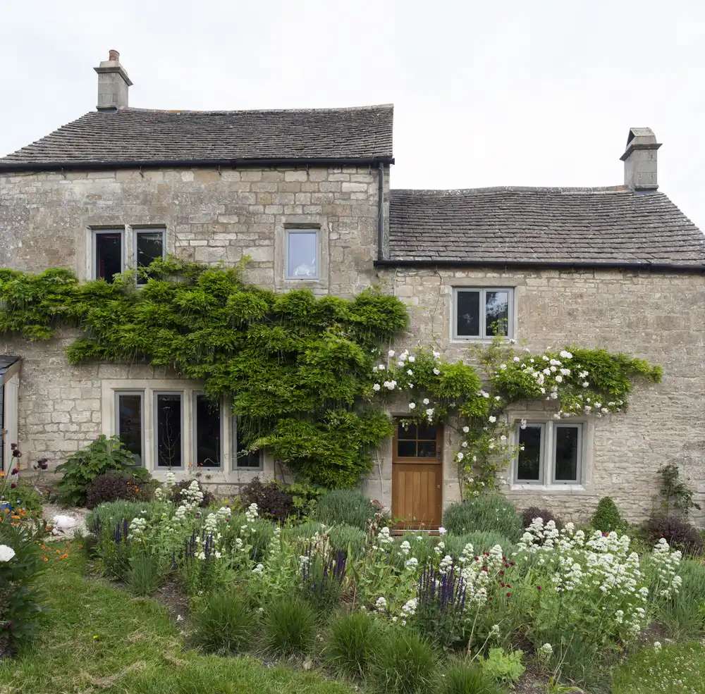 Alu casement windows of country home